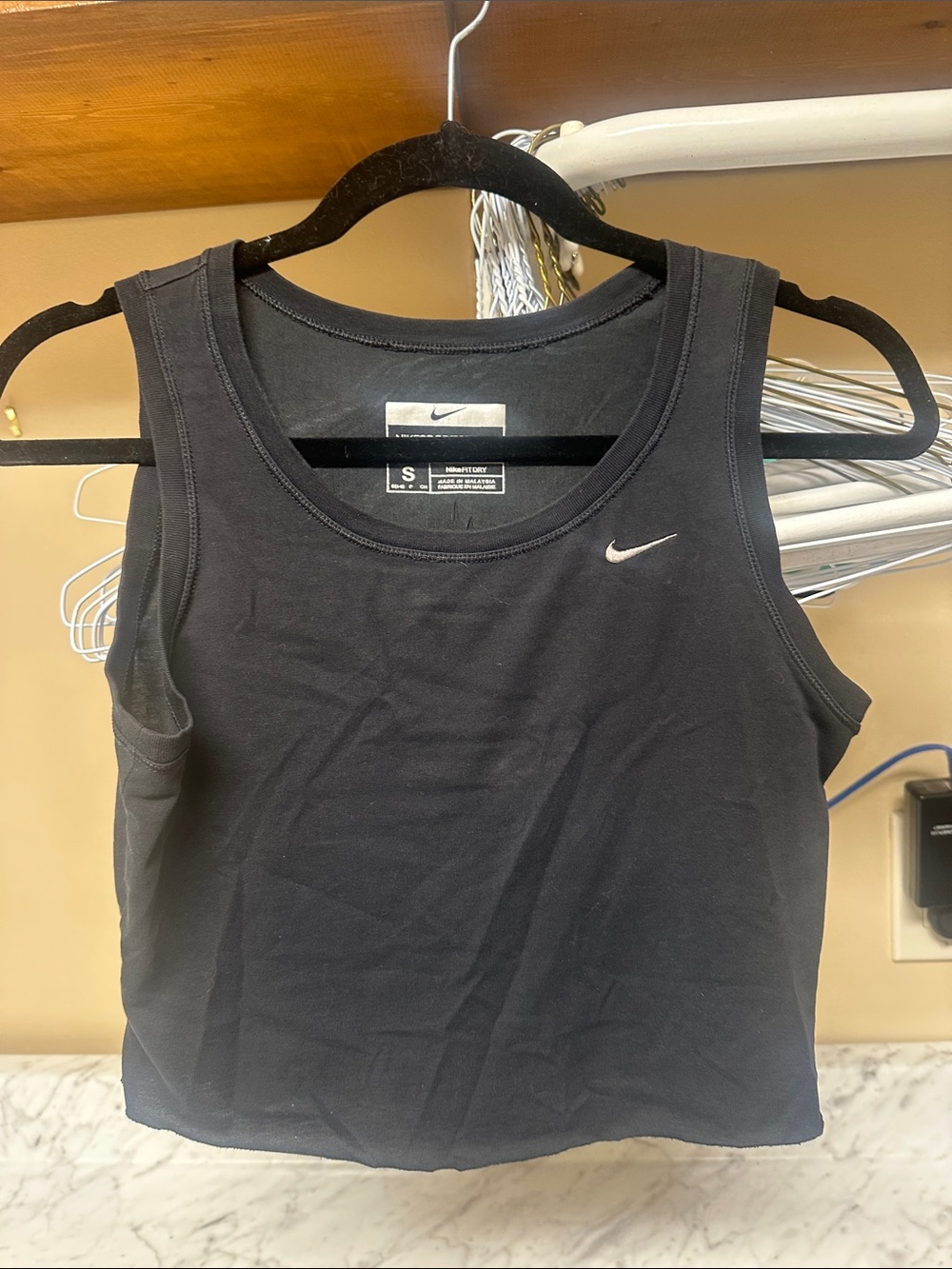 Nike Black Women's Tank with White Swoosh